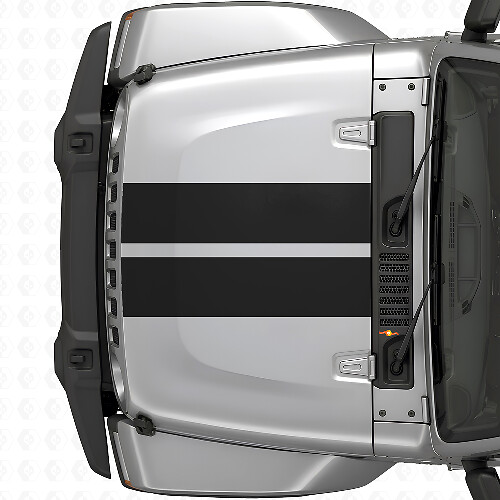 Adesivo in Vinile Doppia Striscia Cofano per Jeep Wrangler 2007+_1