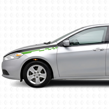 Kit di Adesivi in Vinile con Strisce a Damiera Diritte per Parafango Anteriore per Dodge Dart 2013+_3