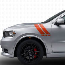 Kit adesivi in vinile 345 con doppie strisce per parafango anteriore per Dodge Durango 2011+_4