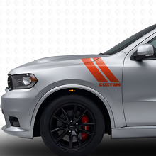 Kit di adesivi in vinile con doppie strisce personalizzate per parafango anteriore Dodge Durango 2011+_4