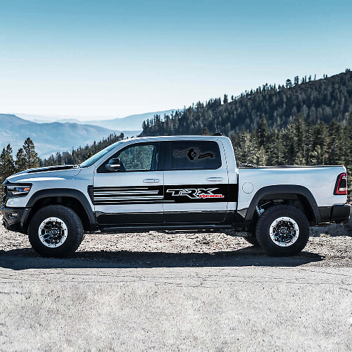 Kit Adesivi in Vinile Strisce Laterali Portiera TRX Rebel per Dodge Ram Rebel 2021+