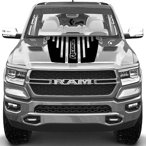 Adesivo in vinile a strisce sul cofano TRX Rebel per Dodge Ram Rebel 2021+