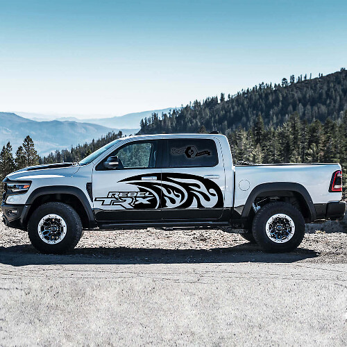 Kit Adesivi Laterali in Vinile con Fiamme Stile Tribale per Dodge Ram Rebel TRX 2021+