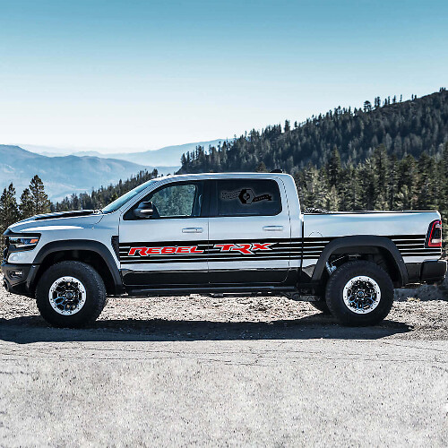 Kit Adesivi in Vinile a Strisce Laterali Rebel TRX per Dodge Ram Rebel TRX 2021+