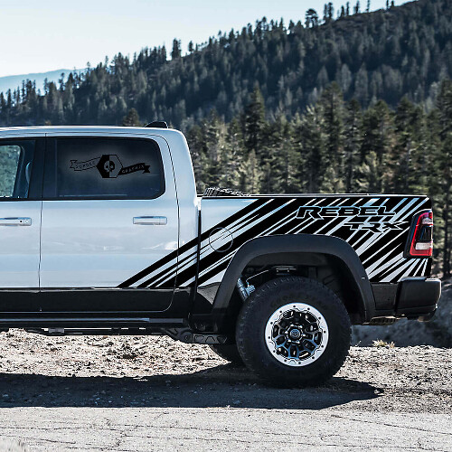 Set di Adesivi in Vinile Strisce Laterali TRX Rebel per Dodge Ram Rebel 2021+