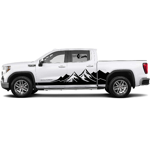 Kit Adesivi Laterali in Vinile con Grandi Montagne per GMC Sierra