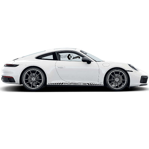 Kit di Adesivi in Vinile a Strisce per Minigonne Stile Scacchiera per Porsche Carrera 911_1