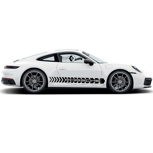 Kit di Adesivi Vinilici Strisce Laterali con Scritta Porsche per Porsche Carrera 911_1