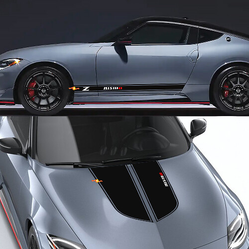 Kit Adesivi Vinile Contorno Cofano e Strisce Laterali Nismo per Nissan Z Nismo 2024_1