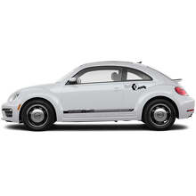 Set di adesivi in vinile con scritte del marchio e strisce laterali per Volkswagen Beetle_5