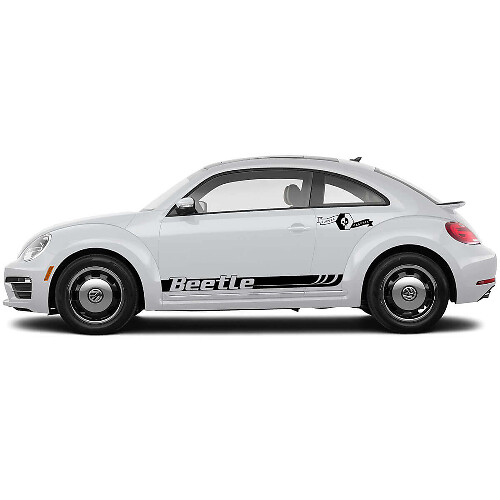 Set Adesivi in Vinile con Scritta del Marchio e Strisce Laterali Racing per Volkswagen Beetle