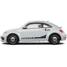 Set Adesivi in Vinile con Scritta del Marchio e Strisce Laterali Racing per Volkswagen Beetle_5