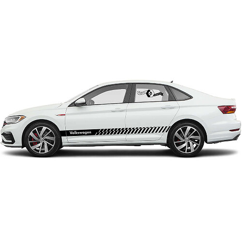 Set di Adesivi in Vinile con Strisce Laterali Racing Marchiate per Volkswagen Jetta