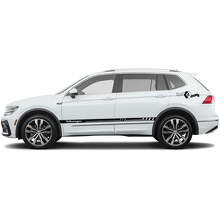 Set di Adesivi in Vinile con Scritta VW & Tiguan per Strisce Laterali per Volkswagen Tiguan_3