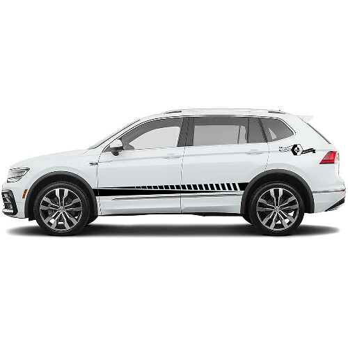Set di decalcomanie in vinile con strisce laterali decorate per Volkswagen Tiguan_1