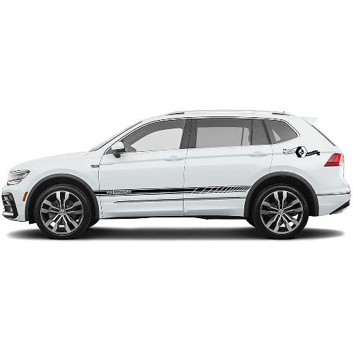 Kit di Adesivi in Vinile con Scritta del Marchio e Strisce Laterali per Volkswagen Tiguan
