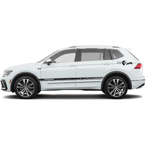 Set di Adesivi in Vinile a Strisce Laterali Stile Racing per Volkswagen Tiguan