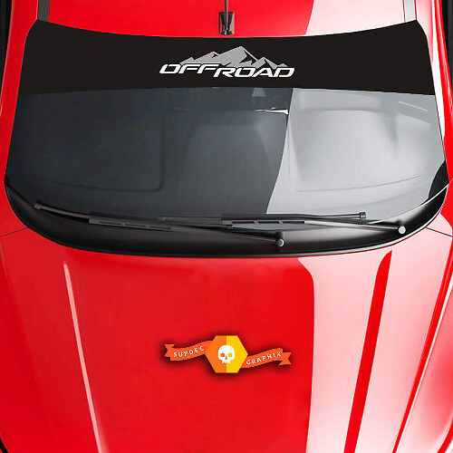 Adesivo in Vinile per Parabrezza Off Road Mountains 4x4 per Auto_1