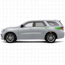 Set di Adesivi in Vinile con Strisce Laterali a Stile Strobo Sfumato per Dodge Durango 2011+_3