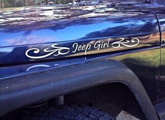 adesivi per decalcomanie in vinile lato cofano Jeep Girl Wrangler qualsiasi colore