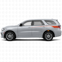 Kit adesivi in vinile con strisce laterali a contorno sfumato e testo personalizzato per Dodge Durango 2011+_4