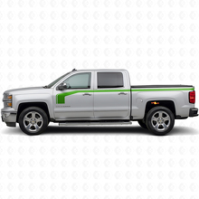 Kit di decalcomanie laterali in vinile con profilo superiore stile bastone da hockey per Chevy Silverado 1500 2014+_3