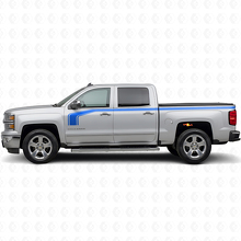 Kit di decalcomanie laterali in vinile con contorno stile bastone da hockey per Chevy Silverado 1500 2014+_2
