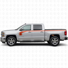 Kit di decalcomanie laterali in vinile con contorno stile bastone da hockey per Chevy Silverado 1500 2014+_4