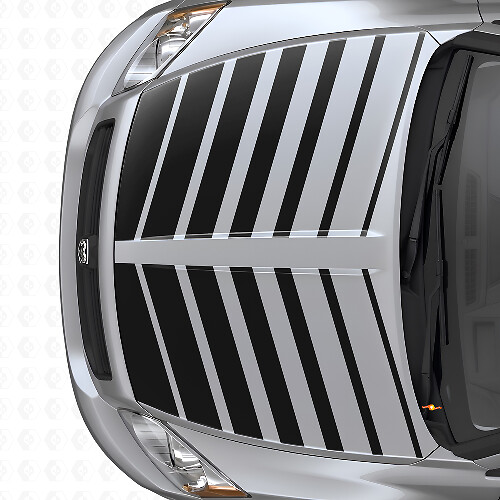 Set di Adesivi in Vinile con Strisce a Doppio Strobo per Cofano per Dodge Caliber 2007+