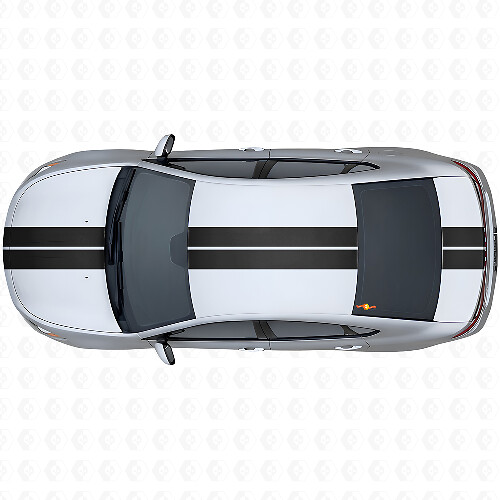 Kit adesivi in vinile con strisce doppie anteriori superiori e posteriori per Dodge Dart 2013+_1