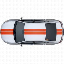 Kit adesivi in vinile con strisce doppie anteriori superiori e posteriori per Dodge Dart 2013+_4