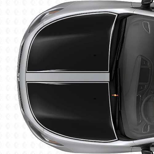 Set di Adesivi in Vinile con Strisce Nere a Contorno per Cofano per Dodge Dart 2013+_1