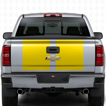 Kit Adesivi in Vinile Doppie Strisce Larghe per Cofano e Portellone per Chevrolet Silverado 2014-15_10