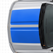 Kit Adesivi in Vinile Doppie Strisce Larghe per Cofano e Portellone per Chevrolet Silverado 2014-15_3