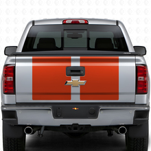 Kit Adesivi in Vinile Doppie Strisce Larghe per Cofano e Portellone per Chevrolet Silverado 2014-15_8