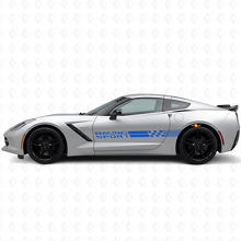 Set di Adesivi in Vinile con Strisce Laterali a Bandiera a Scacchi Racing Sport per Chevy Corvette_2