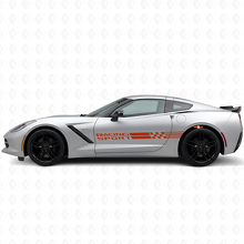 Set di Adesivi in Vinile con Strisce Laterali a Bandiera a Scacchi Racing Sport per Chevy Corvette_4
