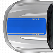 Adesivo in Vinile Striscia Contorno Cofano 4.0L per Musclecar Musclecarmodel Mach 1 2010-20_2