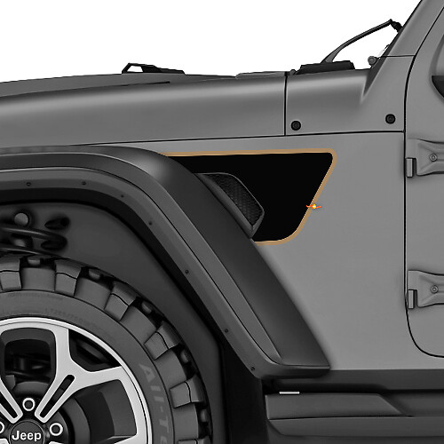 Kit di Adesivi in Vinile per Prese d'Aria Parafango Blackout per Jeep Wrangler Rubicon_1