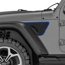 Kit di Adesivi in Vinile per Bocchettone Parafango con Mappa Topografica per Jeep Wrangler Rubicon_2