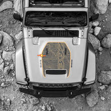 392 Adesivo Vinilico per Presa d'Aria Cofano Mappa Topografica per Jeep Wrangler_2