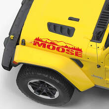 Set di Adesivi in Vinile per Cofano Stile Montagna con Lettering Moose per Jeep Wrangler_2