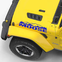 Set di Adesivi in Vinile per Cofano Stile Montagna con Lettering Moose per Jeep Wrangler_3