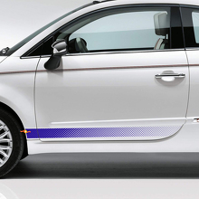 Adesivo laterale in vinile a strisce stile forato per Fiat 500_2