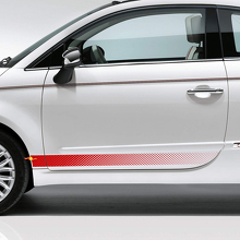Adesivo laterale in vinile a strisce stile forato per Fiat 500_3