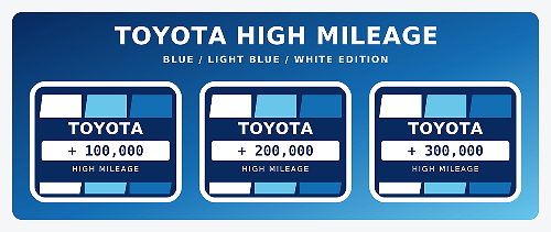 Toyota High Mileage Heritage Blue Retro Vintage Adesivi Set Decalcomanie Grafiche