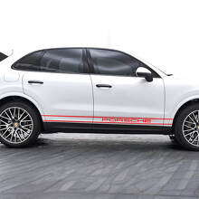 Adesivo in vinile per porta laterale PORSCHE con doppia striscia per Porsche Cayenne_2