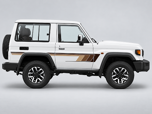 Kit adesivi in vinile a strisce laterali sfumate per Toyota Land Cruiser FJ70 a passo corto