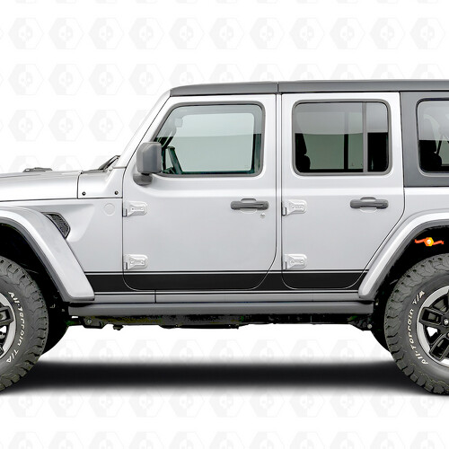 Adesivo vinile laterale a strisce di contorno per Jeep Wrangler 2018-2027_1