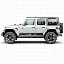 Adesivo in Vinile a Strisce con Contorno Testo Personalizzato per Jeep Wrangler 2018-2027_2